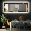 Abstract Tempered Glass Wall Mirror