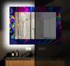 Abstract Tempered Glass Wall Mirror