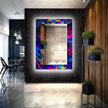Abstract Tempered Glass Wall Mirror