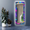 Abstract Tempered Glass Wall Mirror