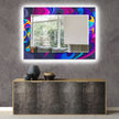 Abstract Tempered Glass Wall Mirror