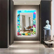 Abstract Tempered Glass Wall Mirror