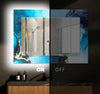 Abstract Tempered Glass Wall Mirror
