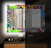 Abstract Tempered Glass Wall Mirror