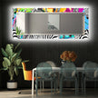 Abstract Tempered Glass Wall Mirror