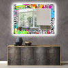 Abstract Tempered Glass Wall Mirror