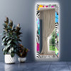 Abstract Tempered Glass Wall Mirror