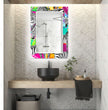 Abstract Tempered Glass Wall Mirror