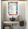 Abstract Tempered Glass Wall Mirror