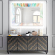 Abstract Tempered Glass Wall Mirror