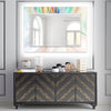 Abstract Tempered Glass Wall Mirror
