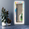 Abstract Tempered Glass Wall Mirror