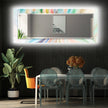 Abstract Tempered Glass Wall Mirror