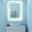 Abstract Tempered Glass Wall Mirror