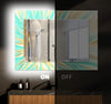 Abstract Tempered Glass Wall Mirror