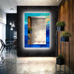 Abstract Tempered Glass Wall Mirror