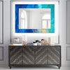 Abstract Tempered Glass Wall Mirror