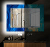 Abstract Tempered Glass Wall Mirror
