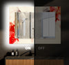 Abstract Tempered Glass Wall Mirror