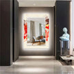 Abstract Tempered Glass Wall Mirror