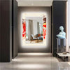 Abstract Tempered Glass Wall Mirror