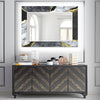 Abstract Tempered Glass Wall Mirror