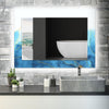 Abstract Tempered Glass Wall Mirror