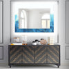 Abstract Tempered Glass Wall Mirror