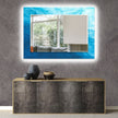 Abstract Tempered Glass Wall Mirror