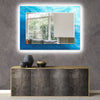 Abstract Tempered Glass Wall Mirror