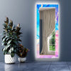 Abstract Tempered Glass Wall Mirror