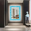 Abstract Tempered Glass Wall Mirror