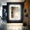 Abstract Tempered Glass Wall Mirror