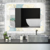 Abstract Tempered Glass Wall Mirror