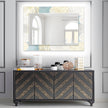 Abstract Tempered Glass Wall Mirror