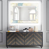 Abstract Tempered Glass Wall Mirror