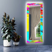 Abstract Tempered Glass Wall Mirror
