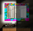 Abstract Tempered Glass Wall Mirror