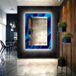 Abstract Tempered Glass Wall Mirror