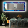 Abstract Tempered Glass Wall Mirror