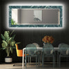 Abstract Tempered Glass Wall Mirror