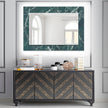Abstract Tempered Glass Wall Mirror