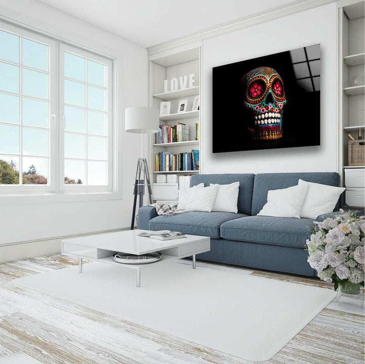 Calavera Sugar Mexikanischer Totenkopf Glaswandkunst