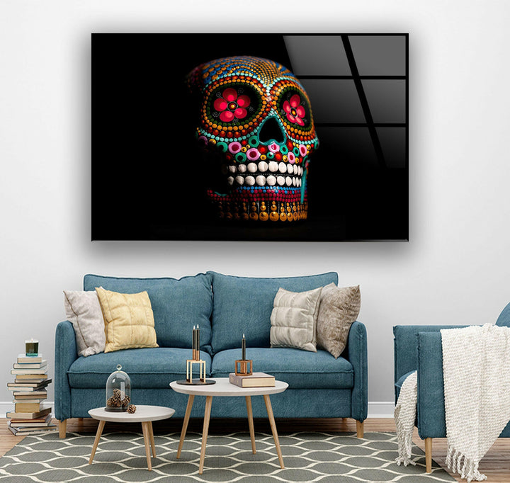 Calavera Sugar Mexikanischer Totenkopf Glaswandkunst