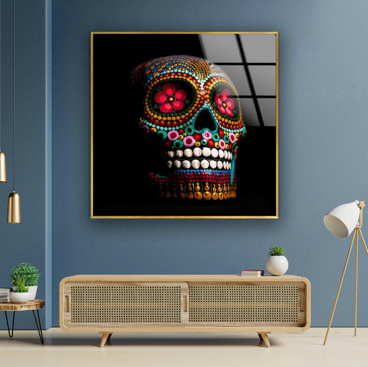 Calavera Sugar Mexikanischer Totenkopf Glaswandkunst
