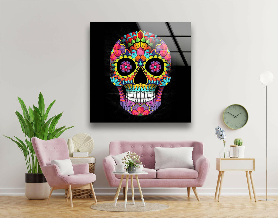 Skeleton Face Cool Wall Art & Stained Glass Panels