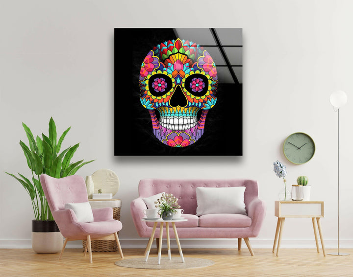 Skeleton Face Cool Wall Art & Stained Glass Panels