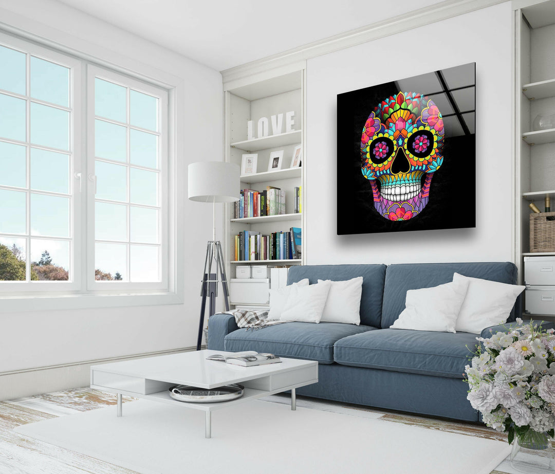 Skeleton Face Glass Photos & Cool Art Prints