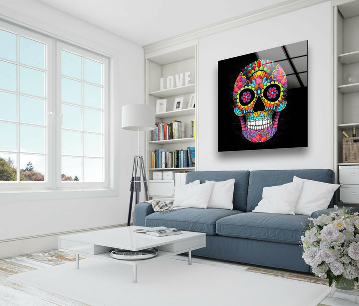 Skeleton Face Glass Photos & Cool Art Prints