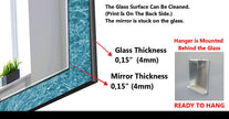 Abstract Tempered Glass Wall Mirror